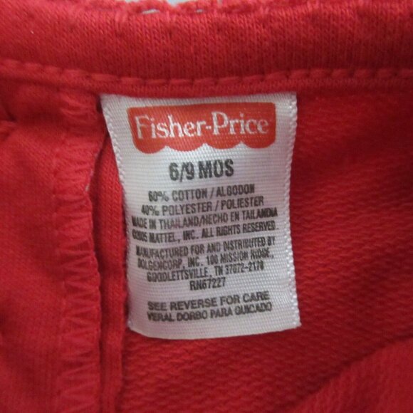 Fisher Price Girls 2-Piece Outfit 6/9 Mos Red Shirt & Pants Bear Hugs & Kisses - Picture 3 of 7